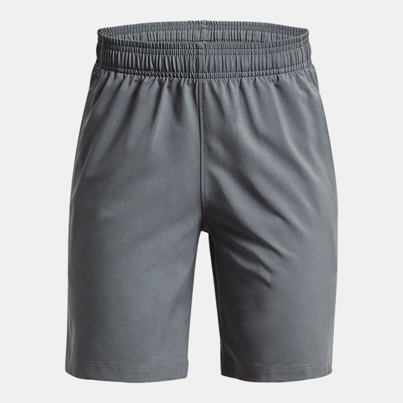 Boys' Under Armour Woven Graphic Shorts Pitch Gray / Black YLG (149 - 160 cm)